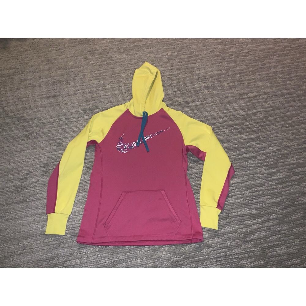 Nike Hoodie Women S Pink Therma Fit Sweatshirt Sweater Just Do It Spell Out *